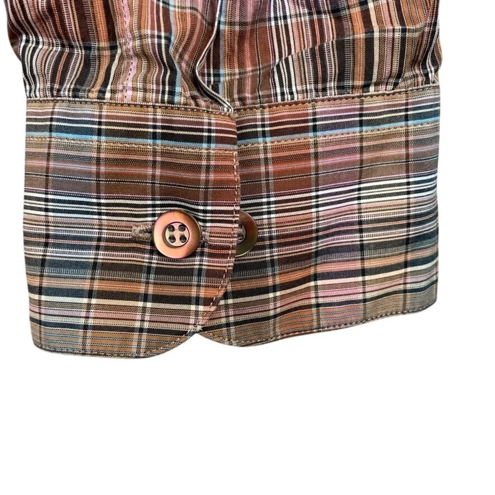 Ermenegildo Zegna Shirt Men's 3XB Multicolor Plaid Long Sleeve Made in Italy EUC